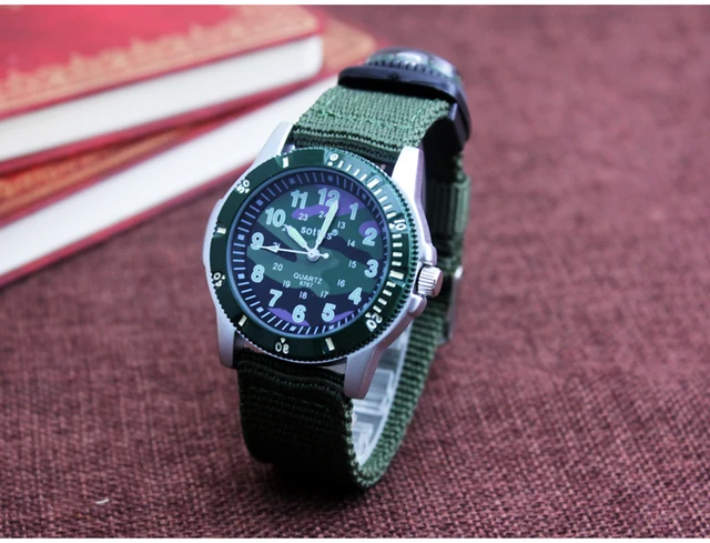 New Super Light Luminous Quartz Kids Sports Watch Canvas Military Wristwatch For New Super Light Luminous Quartz Kids Sports Watch Canvas Military Wristwatch For