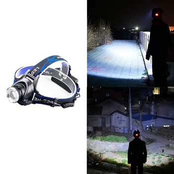 

LED Headlamp 3 modes Zoomable Led Head lamp Flashlight Torch Headlight Rechargeable Head Torches Fishing Hunting Light UK Plug
