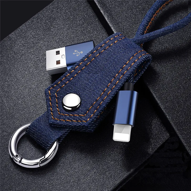 Портативный USB кабель кожаный брелок для ligthning Micro Samsung Тип C кабели iphone