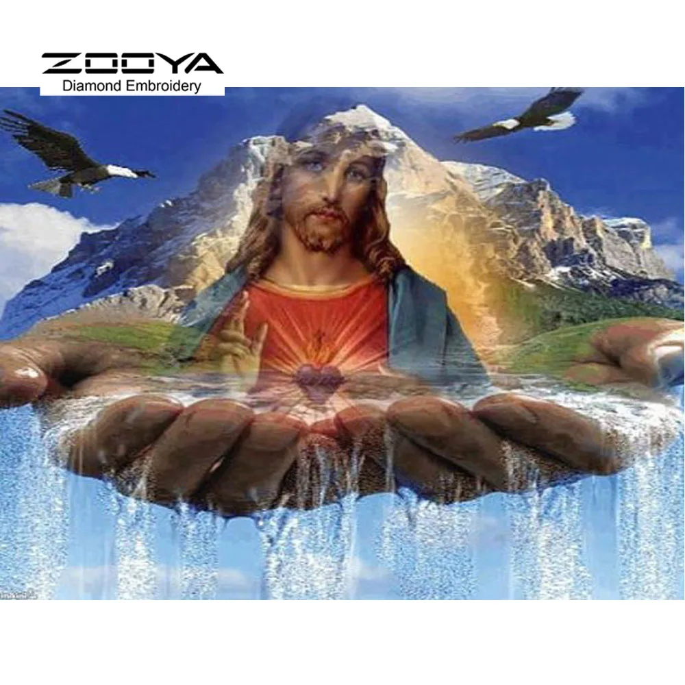

DIY Diamond Painting Cross Stitch Portrait Crystal Needlework Diamond Embroidery Religious Jesus Full Diamond Decorative BJ431