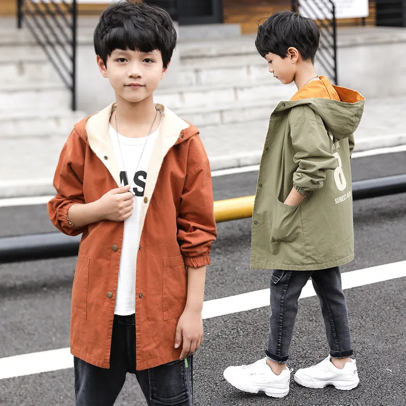

Teenage Boys Clothes 2018 Autumn Jackets For Boys Kids Teens Long Sleeve Hooded Print Coat 7 8 9 10 11 12 13 Y Chaqueta Vintage