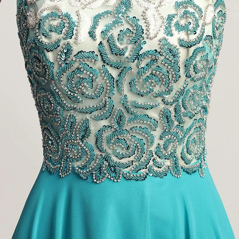 New Arrival Chiffon Black Long Prom Dresses with Full Top Beading High Neck Open Back Formal Evening Wear Cheap Party Gown LX419