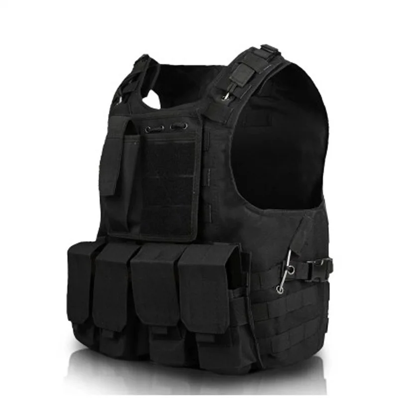 Black Военный тактический жилет Molle Combat штурмовая пластина Перевозчик взрослая военная игра битва боевая одежда полицейский открытый охотничий жилет - Цвет: Black