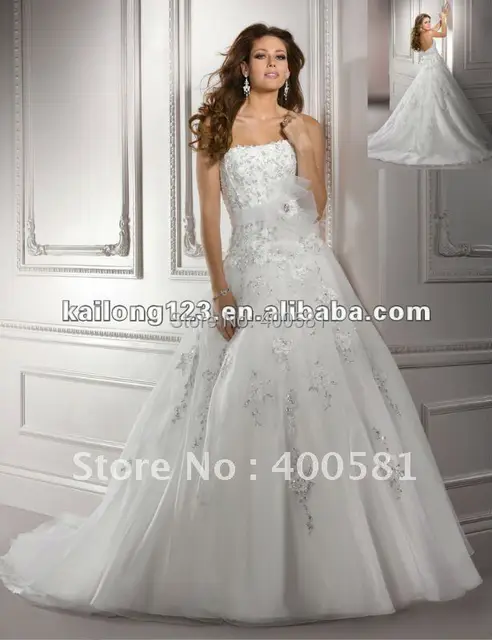 Wedding Dresses with Crystal Floral Belt Ball Gown