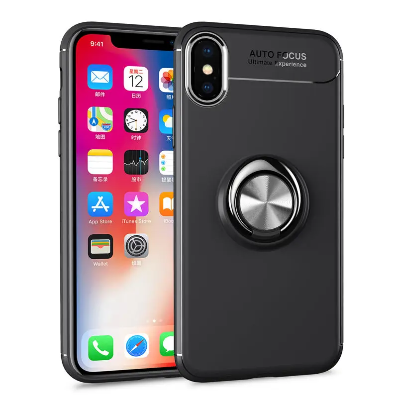 

Finger Ring Case For iPhone X XR XS Max Back Cover Protection Soft TPU Phone Bag Case For iPhone 5 5S SE 6 6S 7 8 Plus Cover