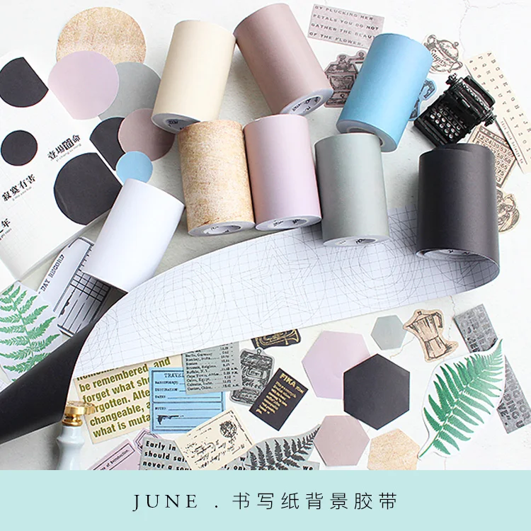 

72mm*5m Have Release paper can write sticker retro kraft paper pure color Washi Tape DIY Scrapbooking Sticker Label Masking Tape