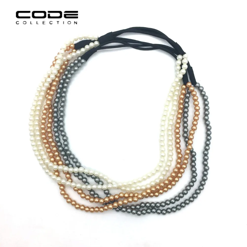 

Girls Pearl Strand Hair Hoop Delicate Elastic Women Hair Accessories Promotion Discount Elastic Headband Hair Accessories