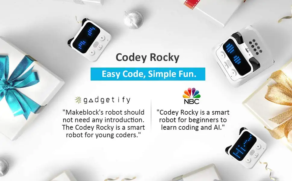 Makeblock Codey Rocky программируемый робот в возрасте 6+, подарок для забавных игрушек, чтобы узнать ии, питон, пульт дистанционного управления, образование стебля