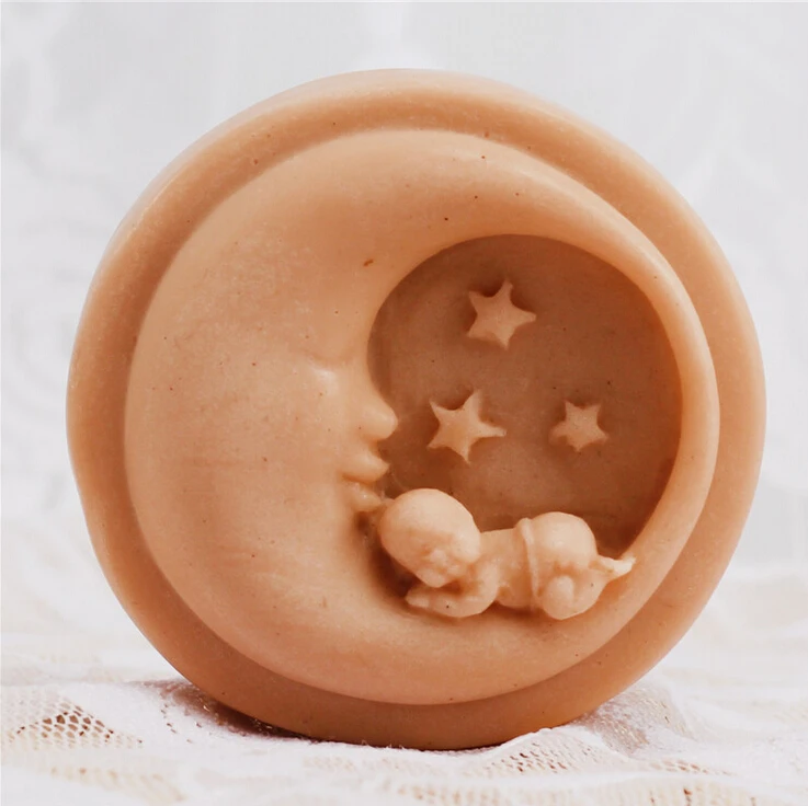 

Hot Selling Handmade Soap Silicone Mould Candle Soap Mould Silicone Mold For DIY Moon And Star Cake Baking Tools SM020
