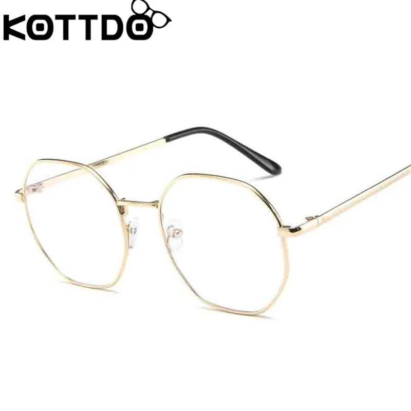 

KOTTDO Anti-blue Polygonal Eye Glasses Frame Women Metal Clear Glasses Frame Goggles Myopia Computer Eyewear Glasses Frame Men