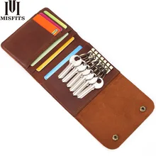 MISFITS crazy horse кожаный кошелек для ключей из натуральной кожи женский брелок с автомобильными брелками ключница мужской держатель для карт Органайзер