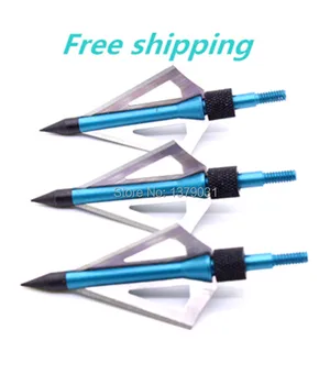

hunting 12pcs arrow tips 2'' cut steel aluminum archery arrowhead 100grain fit compound bow or crossbow