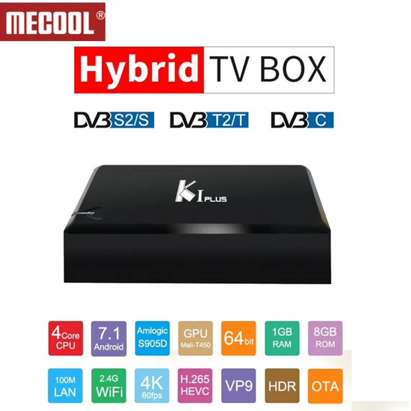 

Mecool KI PRO Smart TV Box 2GB DDR4 16GB DVB-T2 DVB-S2 Android 7.1 TV Box Amlogic S905D WIFI Satellite Receiver IPTV Box