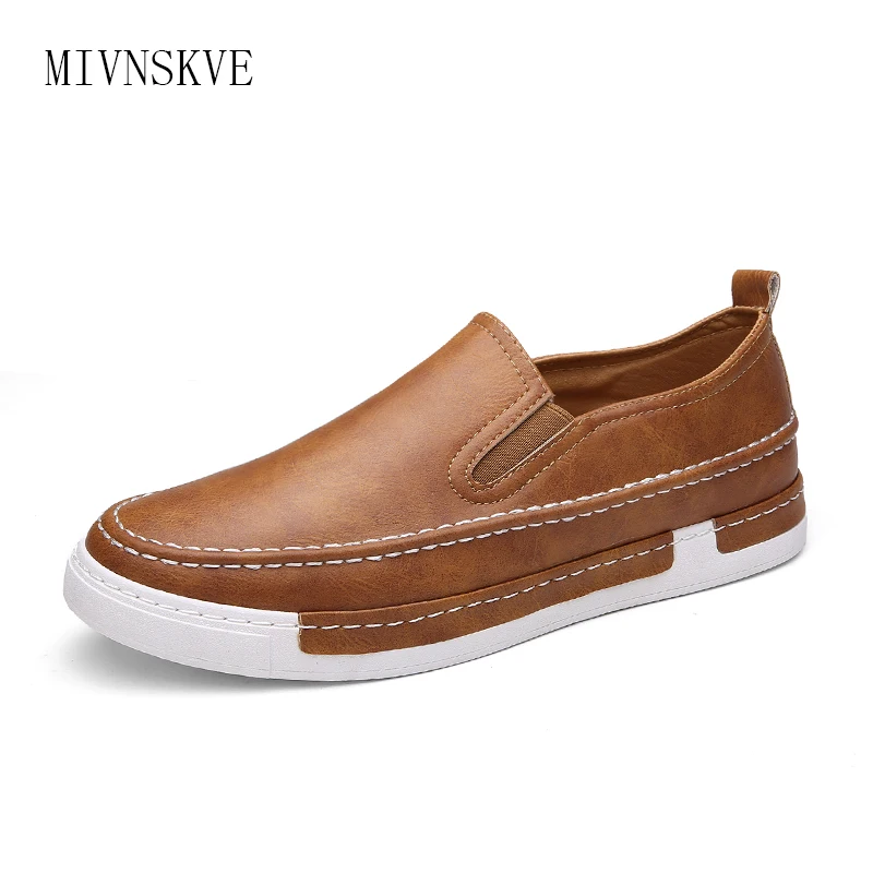 MIVNSKVE Hot Sale 2017 Spring British Luxury Brand Men Shoes PU Leather Metal Top Walking Mand Schoenen Mans Footwear Zapatillas | Обувь