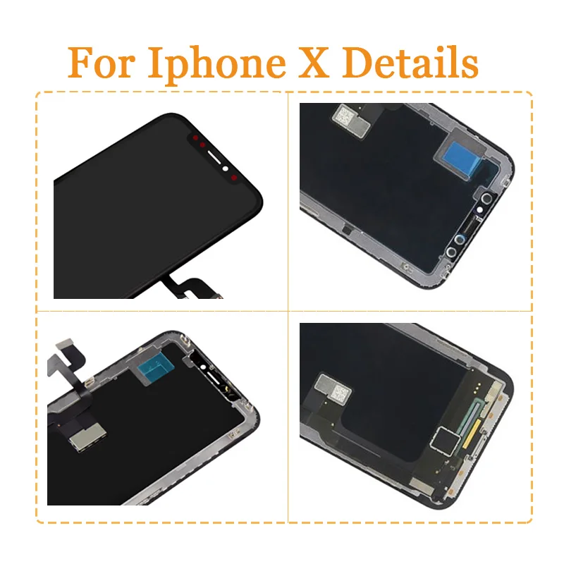 Высококачественный ЖК дисплей для iPhone X + дигитайзер сенсорного экрана в сборе 1:1