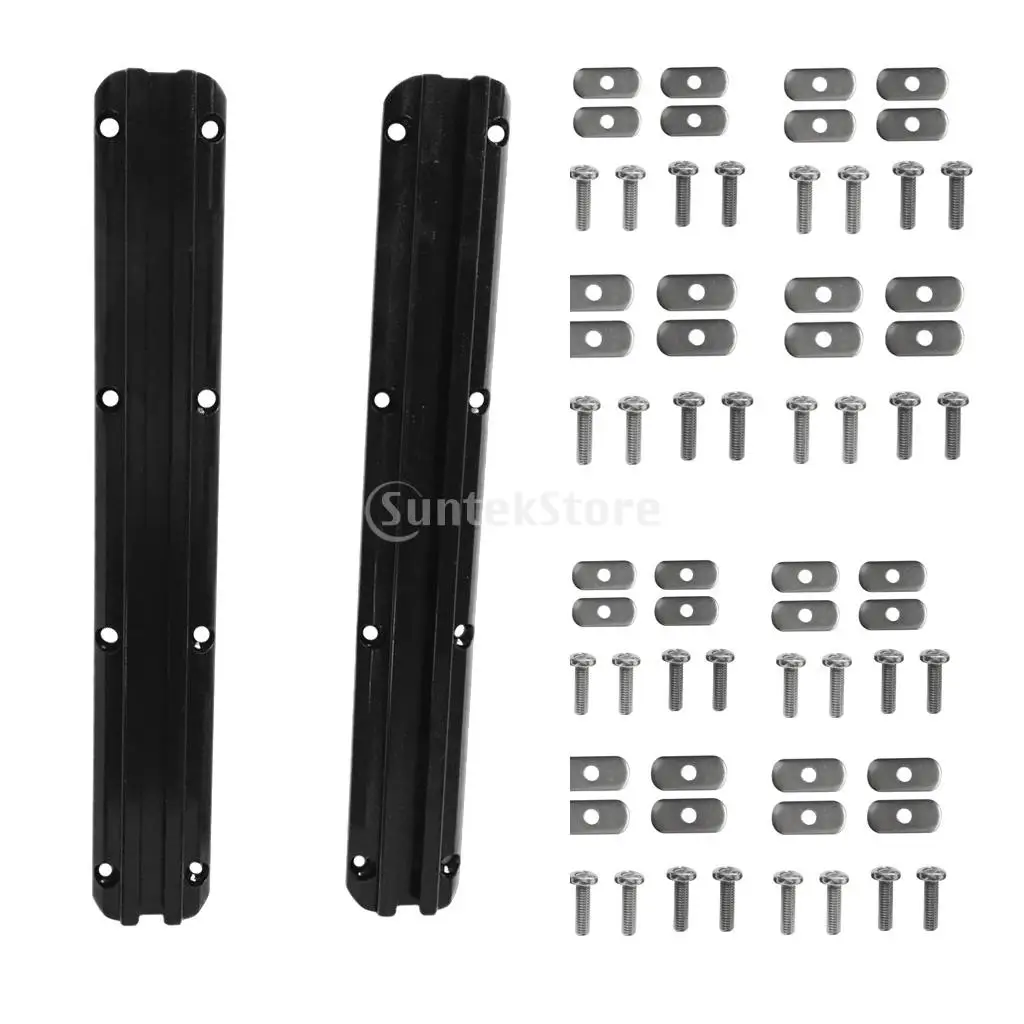 Pair 300mm Kayak Aluminum Slide Track Rails with 16 Screws and nuts DIY