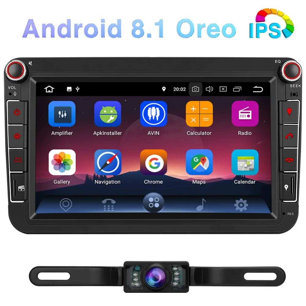 Top Pumpkin 2G RAM Android 8.1 Car Multimedia Player 2din 8"IPS Car Radio GPS Car Stereo No DVD Player For VW/Skoda/Golf/Volkswagen 0