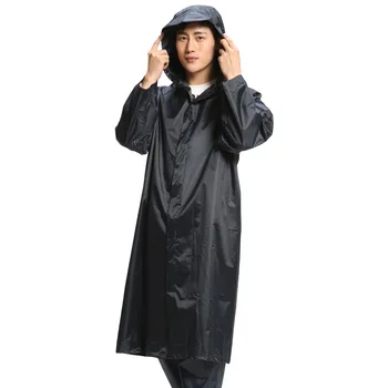 

adult universal long raincoat women polyester waterproof rain coat for hiking at outdoor men reflective strip poncho YY092