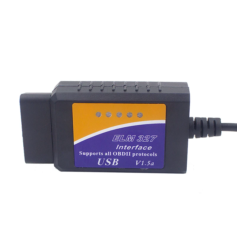 Лучшая цена ELM327 HW V1.5 SW V2.1 Автомобильный сканер считыватель кодов ELM 327 USB интерфейс OBD2 разъем диагностический инструмент