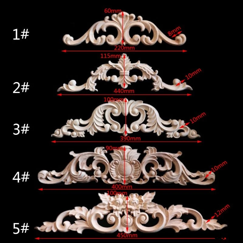 Наклейка с резьбой по дереву угловая рамка аппликации мебель деревянные резные ретро фигурки ремесло для дверей шкафа May06