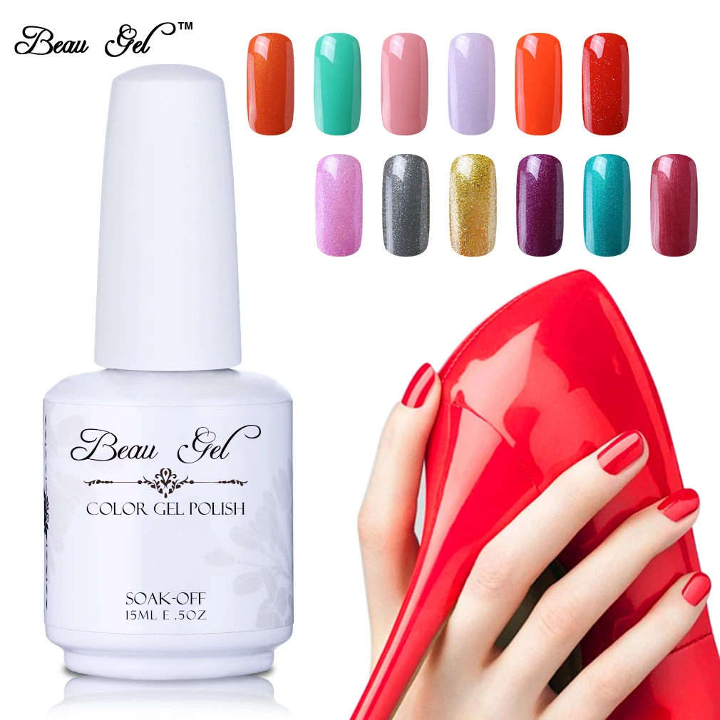 

Beau Gel 298 Colors 15 ml UV Nail Gel Polish Soak off Manicure Nail Art Gelpolish Semi Permanent Soak Off Hybrid Varnish Lacquer