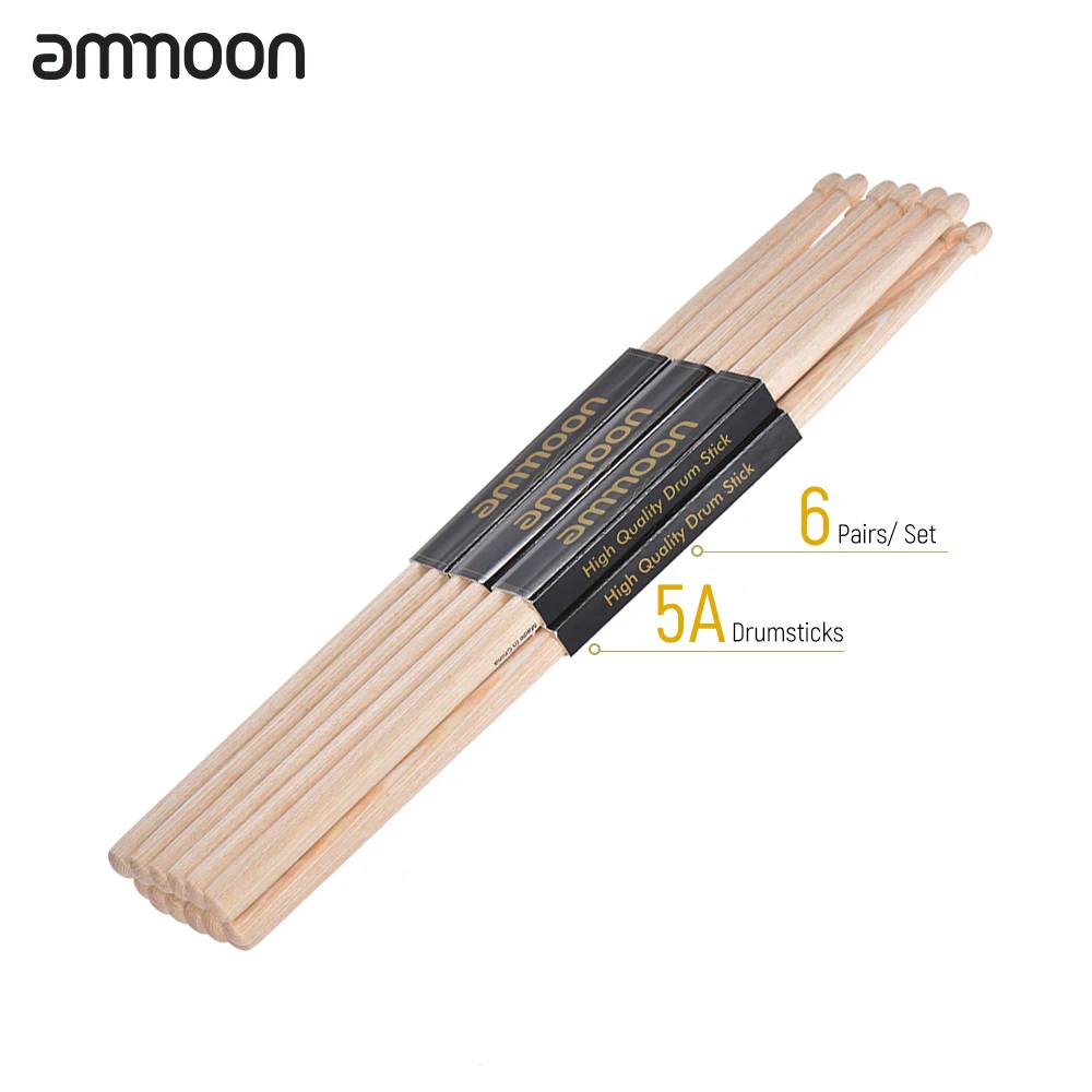 Деревянные барабанные палочки ammoon 6 пар 5А/7А набор ударных инструментов из