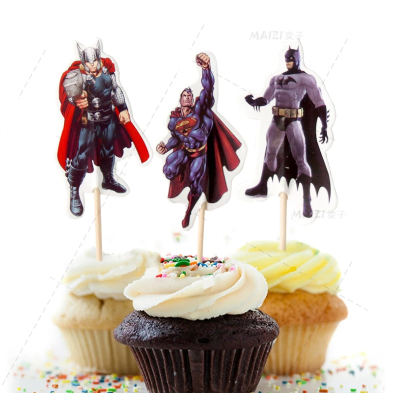 Figurines De Gateau Maison 24 X Avengers Gateau Picks Cupcake Toppers Fete D Anniversaire Decoration Super Heros Nodosde Gob Ar