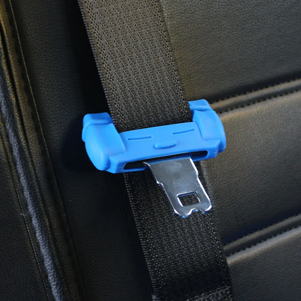 2pcs Car Safety Belt Buckle Covers Silicon Seat Belt Buckle Protector