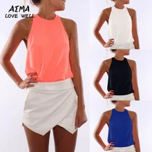 2017 New Fashion Summer Candy Color T-shirt Sexy Sleeveless Round Neck Casual Beach Vest Tee Plus size S-3XL 4 Colors