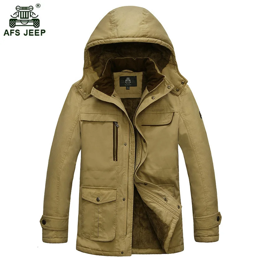 AFS JEEP 2017 Large Size Cotton Thicken Winter Jacket Men