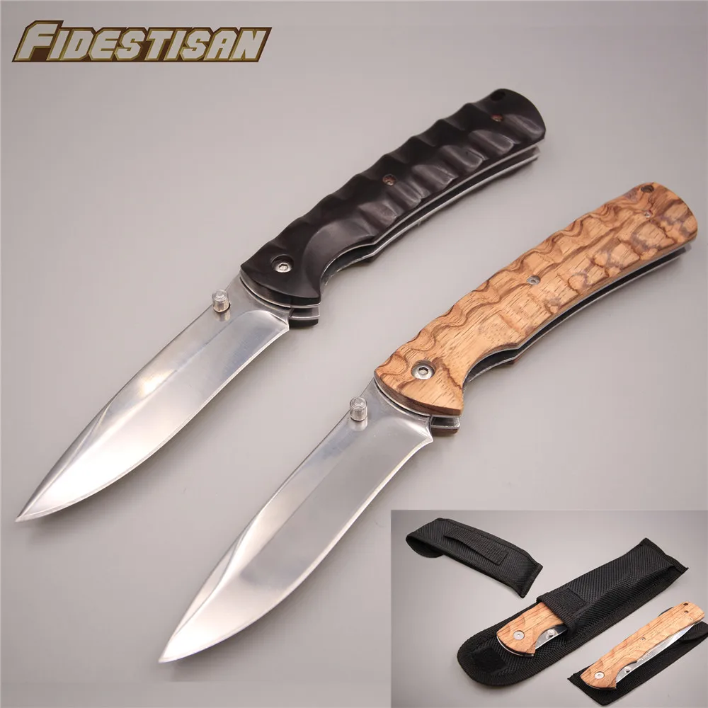 

best pocket wood handle folding small knife outdoor camping hunting survival utility tactical knife stainless japanese steel