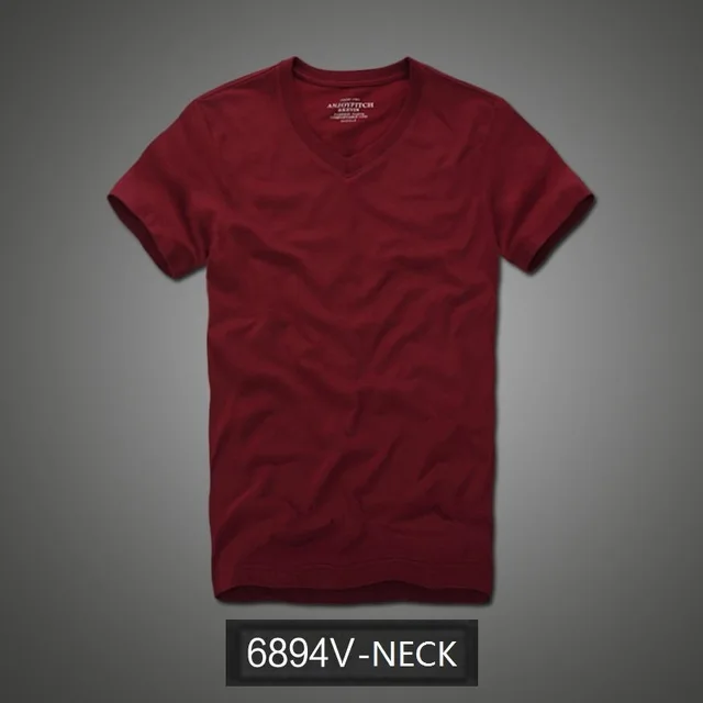 red 6894 Летняя футболка, новинка, хлопок, одноцветная футболка для мужчин, короткий рукав, camiseta - Цвет: red 6894