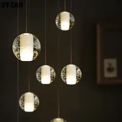 Современная стеклянная подвеска огни G4 светодиодные лампы в комплекте кристаллическая Подвеска освещения Лестницы столовая Кухня висит