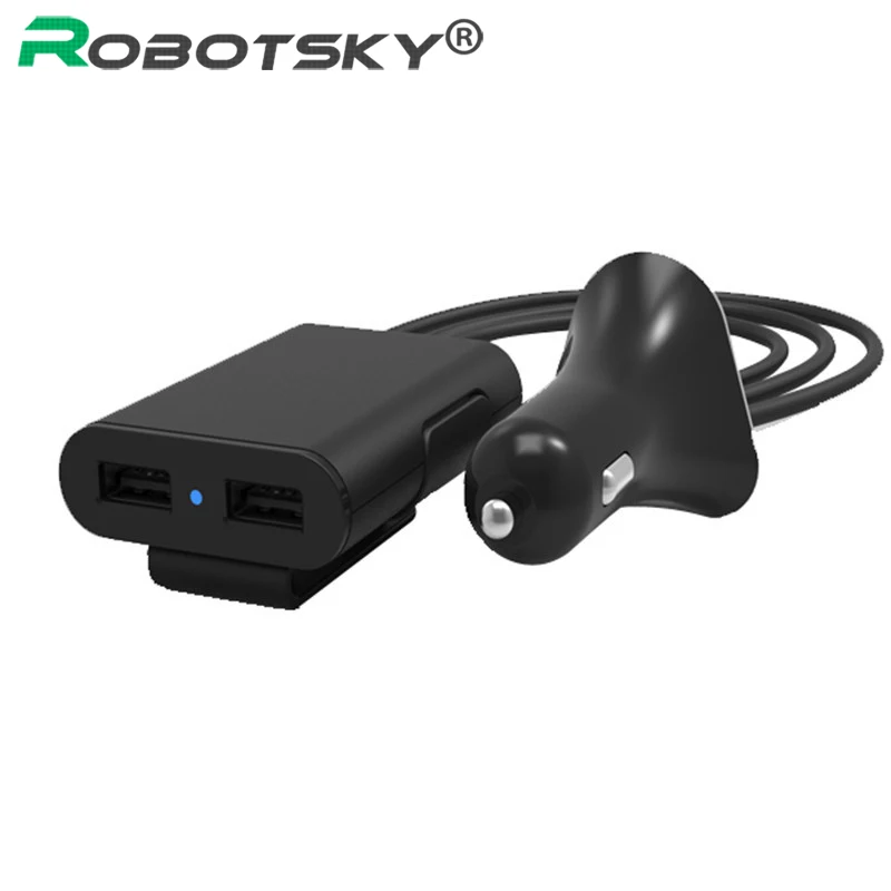 Robotsky New 4 Ports USB Car font b Charger b font For Front Back Seat Universal