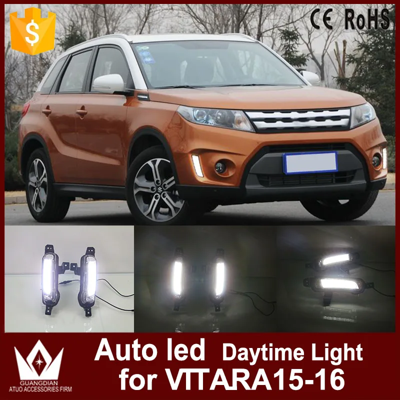 Tcart автомобиля DRL 12 В светодиодные дневные Бег дневного света для Suzuki Vitara 2015 2016 Замена DRL свет с сигнал поворота