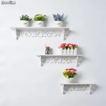 

3Pcs/Set 3 Size White Wall Hanging Shelf Bathroom Rack Fashion Simple Display Storage Rack Ornament Holder Home Decoration