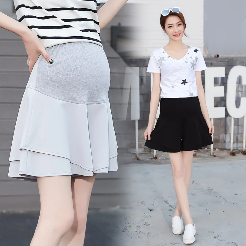Summer new pregnant women shorts tide mother wearing pregnant women skirt fake two stomach lift pants pregnancy skirt