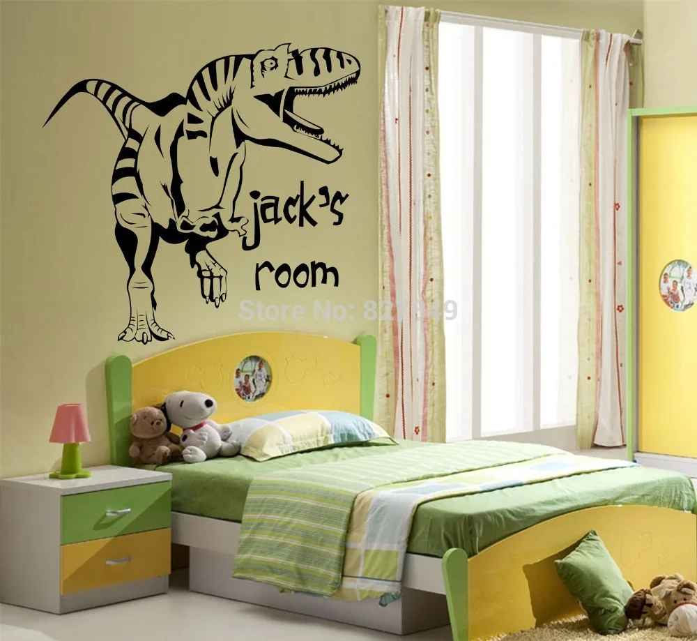 Kids Room Vinyl Wall Stickers Personalised Dinosaur Giant Wall Art