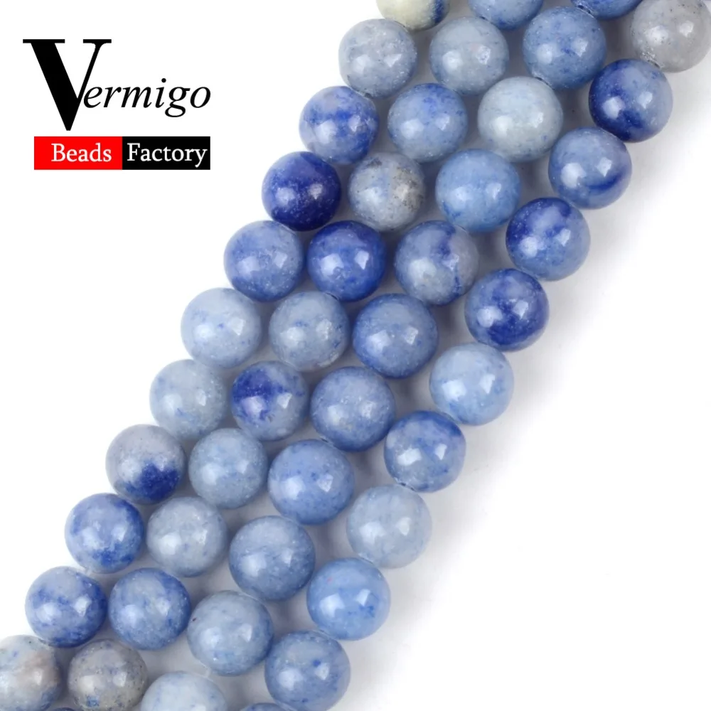 

Natural Stone Beads Blue Aventurine Round Loose Beads For Jewelry Making Diy Bracelet Necklace Perles Spacer Beads 6 8 10 12mm