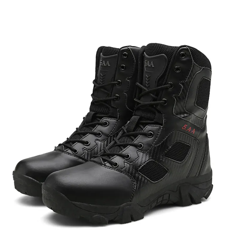 Military Tactical Mens Boots Special Force Leather Waterproof Desert Combat Ankle Boot Army Work Shoes Plus Size 39-47 (22)