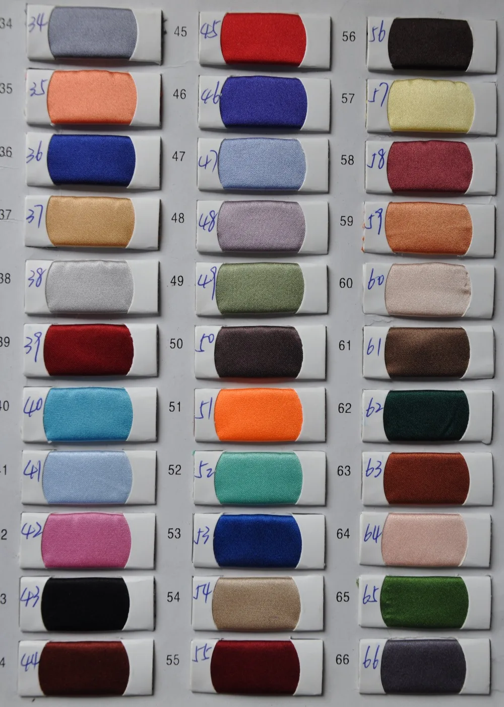 Satin Color Chart 2