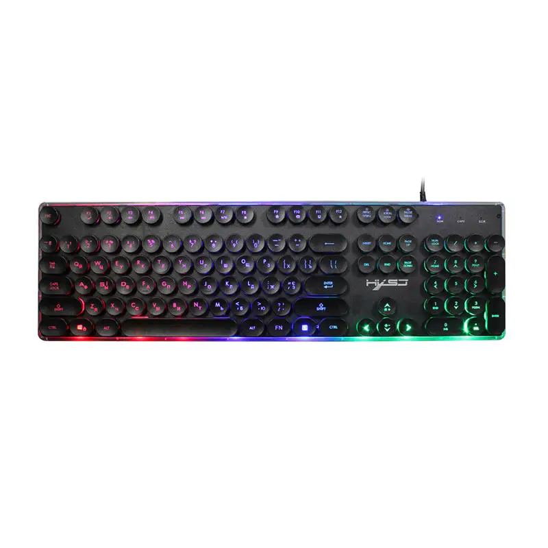 Hxsj V300 игровая русская клавиатура и мышь комбо набор стимпанк чехол для ключей дизайн Usb Проводная 1600 точек/дюйм 104 клавиши Led оптическая
