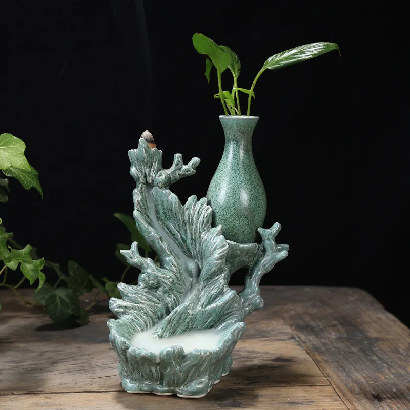 5 Traditional Chinese Style Ceramic Backflow Incense Burner Mountain Shape Smoke Waterfall Incense Holder Fashion Home Decoration - Цвет: 5