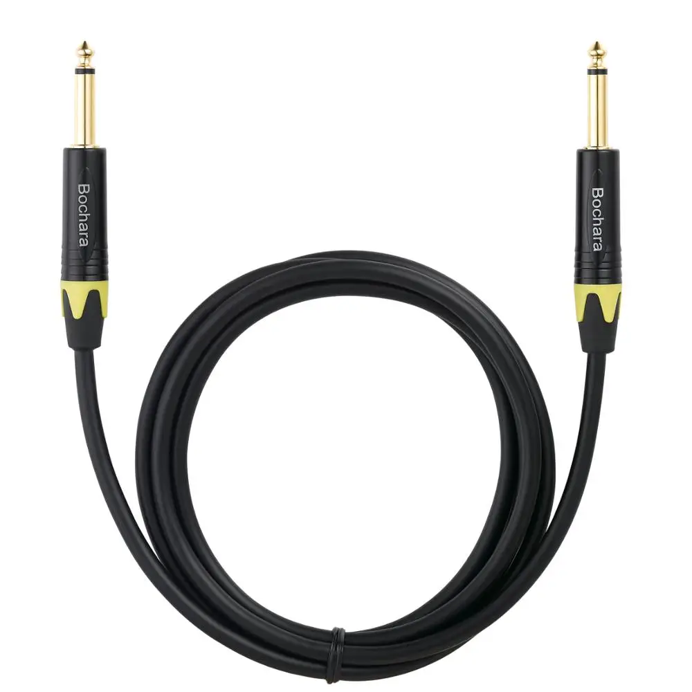 Bochara 1/4 ''jack 6 5 мм TS to кабель для гитары OFC аудио фольга и Плетеный экранированный