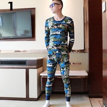 Мужская Зимняя Толстая Пижама хлопковый пижамный комплект с круглым вырезом Мужская домашняя одежда размера плюс высококачественный мужской комплект нижнего белья