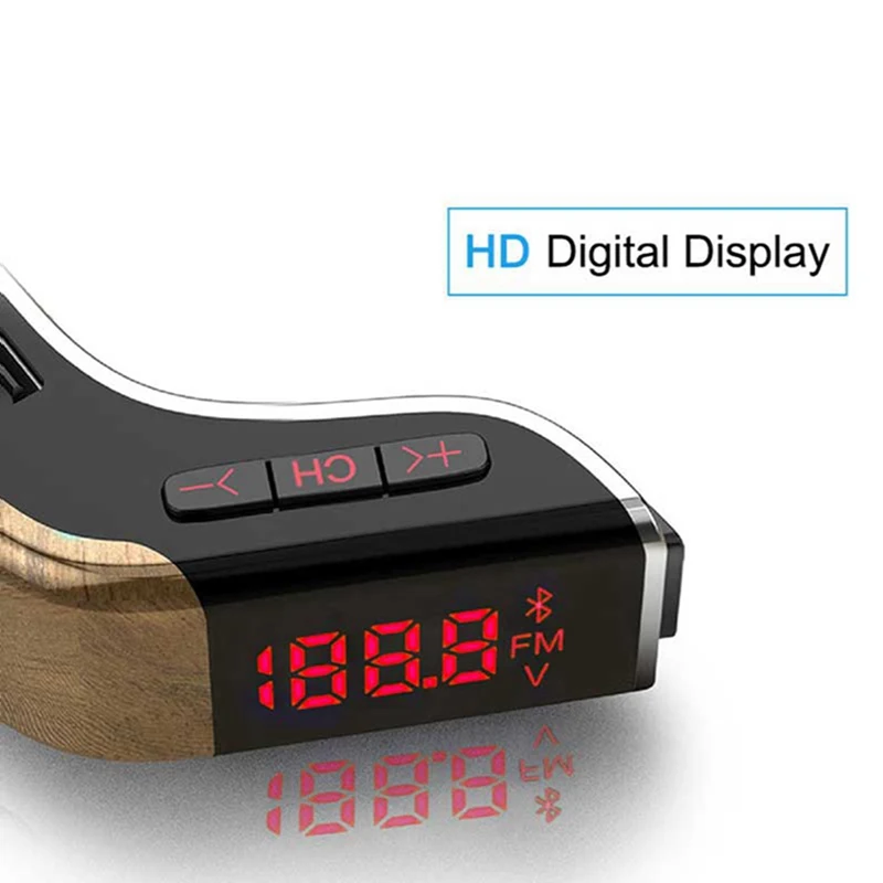 VicTsing Car Bluetooth Mp3 Player FM Transmitter Red Screen Mp3 Music Player USB Car Charger 5V 3.1A 1A Bluetooth Mp3 Player Kit (9)