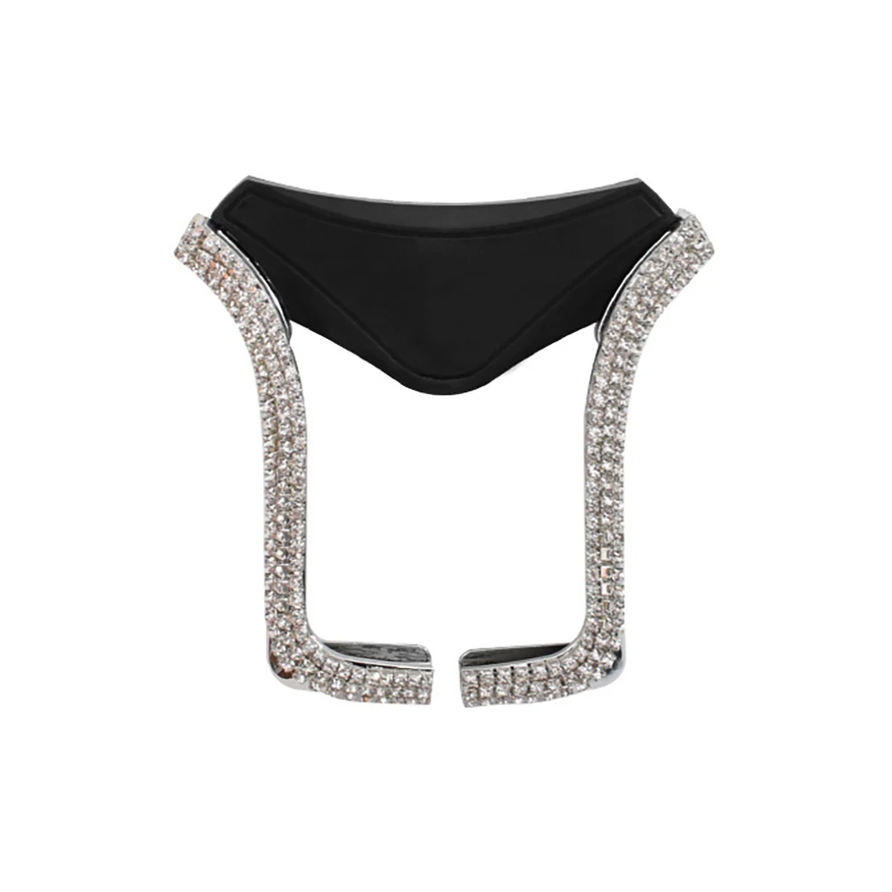 Universal Car Phone Holder with Bing Crystal Rhinestone Car Air Vent Mount Clip Cell Phone Holder for iPhone Samsung Car Holder - Color Name: Silver
