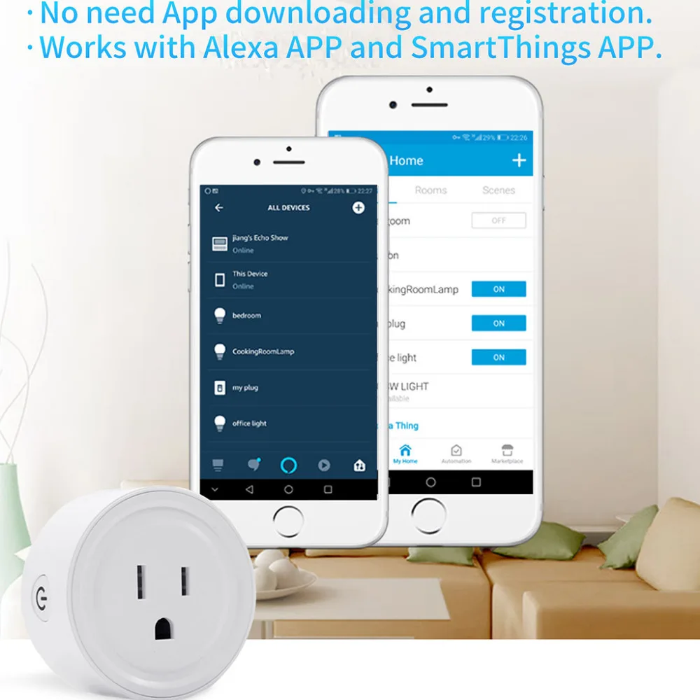 Zigbee умная розетка США переключатель для Amazon Alexa/Smart Things Hub/Zigbee HA Hub управление приложением 58x58x56 мм 40MR29