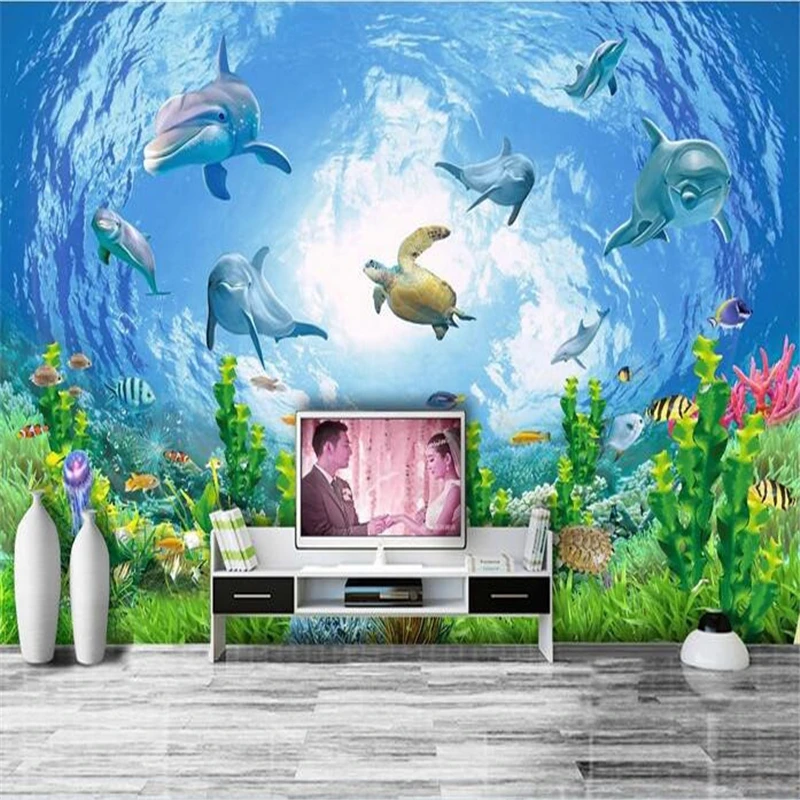 custom 3d wallpaper Dream fish underwater world TV setting wall photo wallpaper for walls 3 d wall papers home decor 3d flooring
