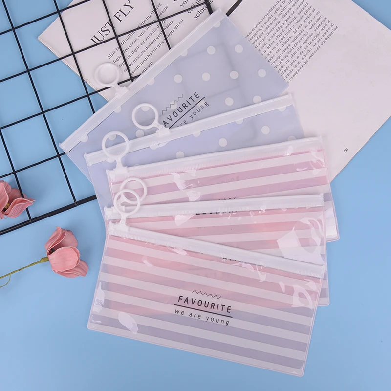 

Korea School Stationery Lovely Cute Kawaii Creative PVC Envelope To Receive Bag Fresh Translucent Folder 18.8*9.3cm